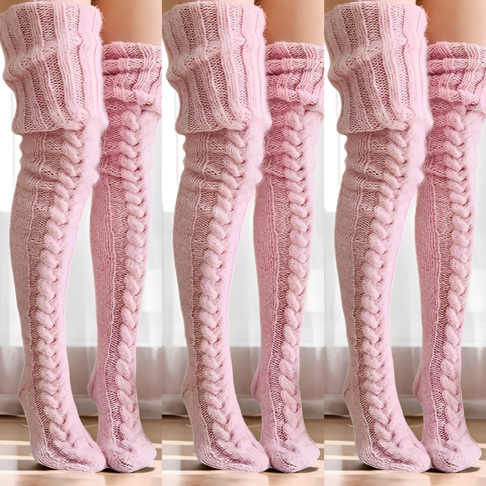 Hailee - Warme Strick-Overknee-Socken für Damen