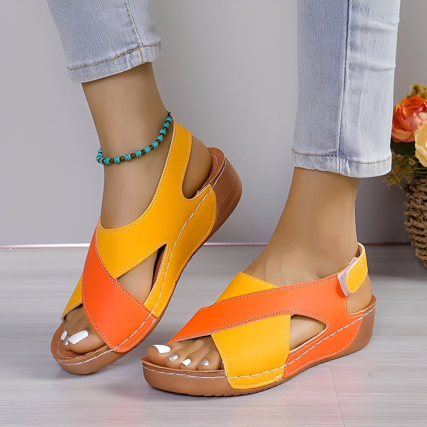 Clarissa - Lässige Keilabsatzsandalen mit Kreuzriemen für Damen