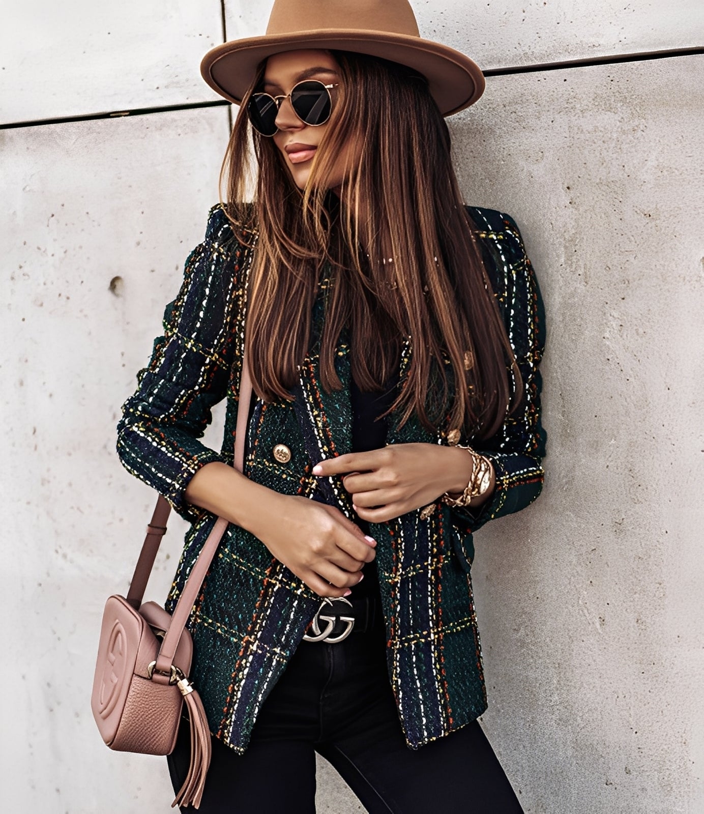 Cheri - Stilvoller, schmal geschnittener Blazer mit Karomuster für Damen