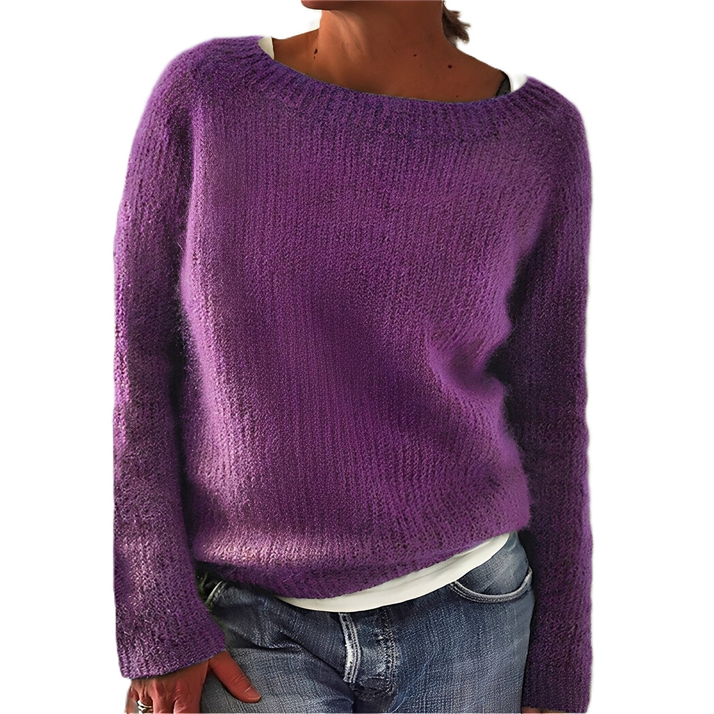 Angelia - Lässiger, warmer Pullover aus weichem Strick für Damen