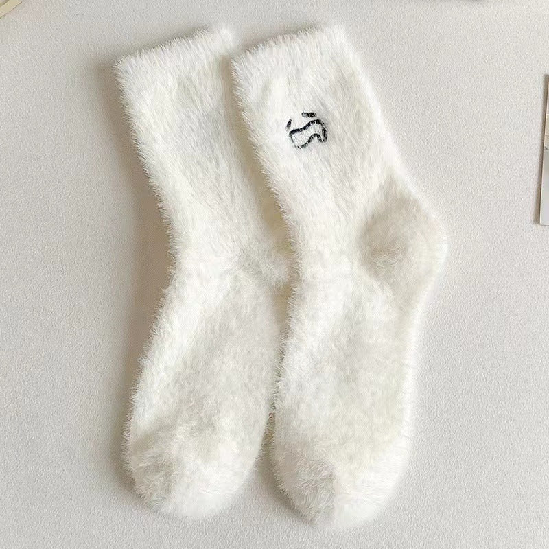 Catherina - Niedliche mittellange Fell-Socken für Damen