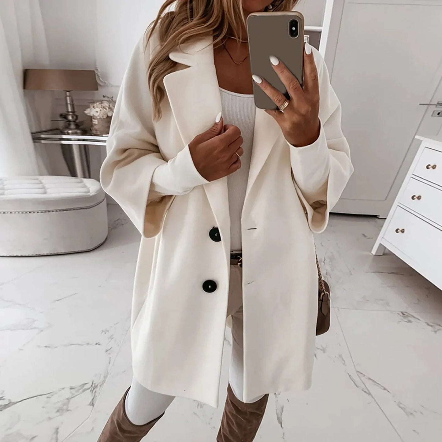 Lindsie - Locker sitzende Jacke mit Knöpfen für Damen