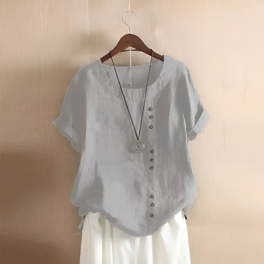 Corrine - Klassische, locker sitzende Leinenbluse für Damen