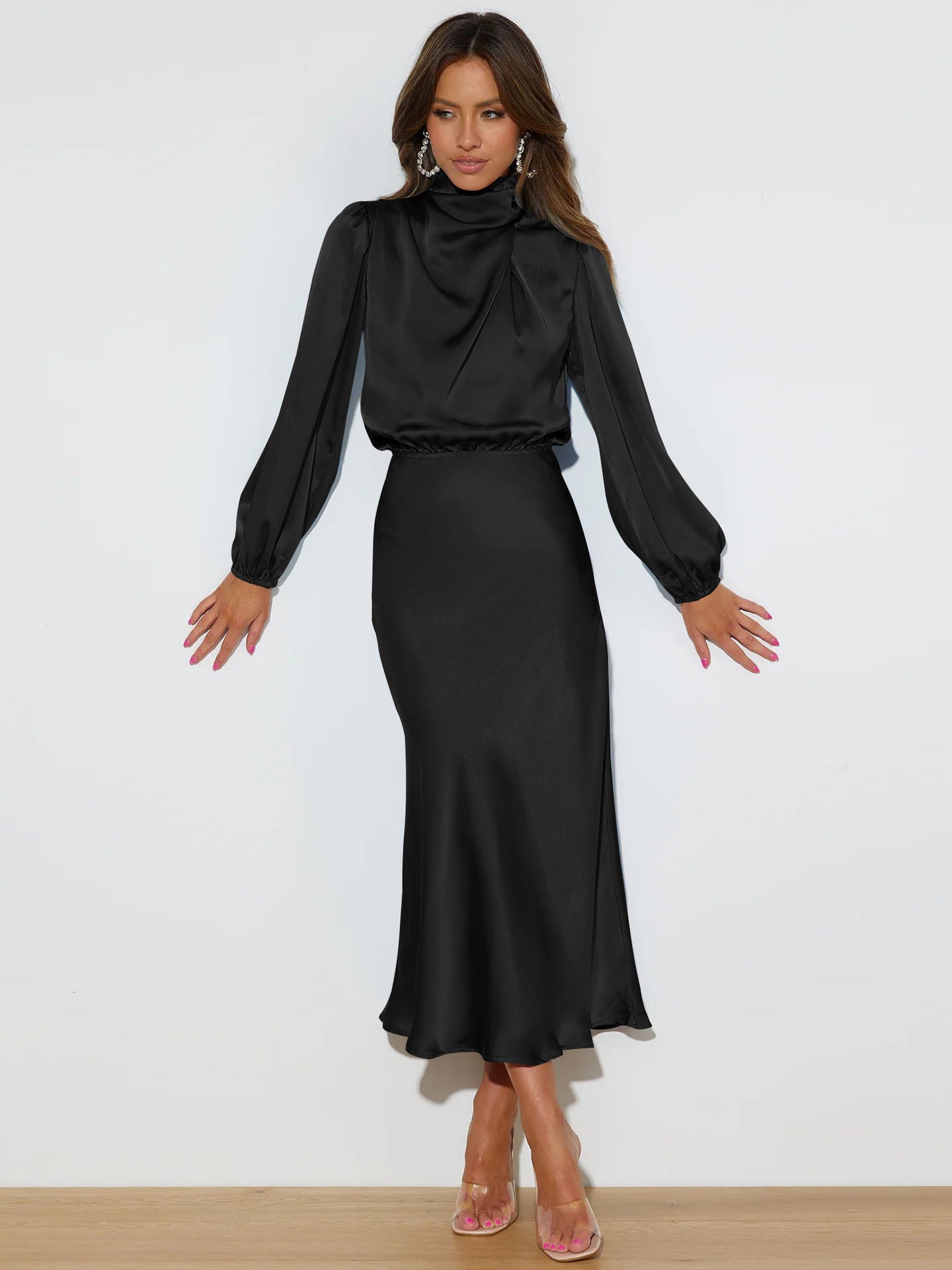 Danica - Formelles Langarmkleid mit Neckholder für Damen