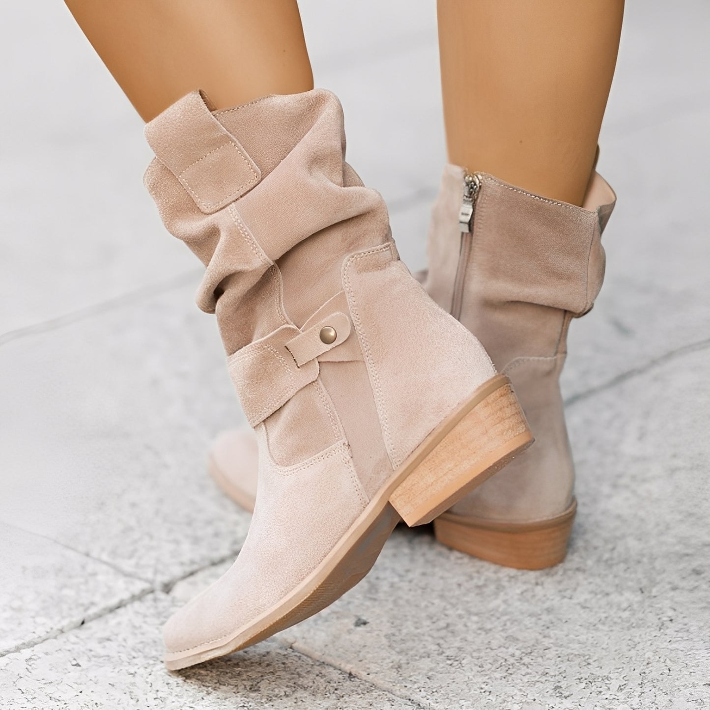 Celestine - Stilvolle kurze Stiefel mit runder Spitze für Damen