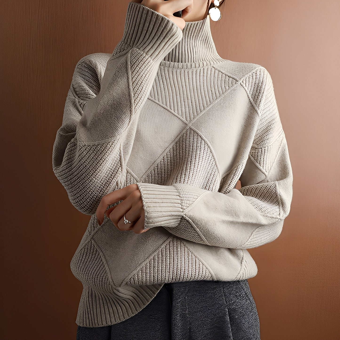 Lyndsea - Lockerer Rollkragenpullover für Damen