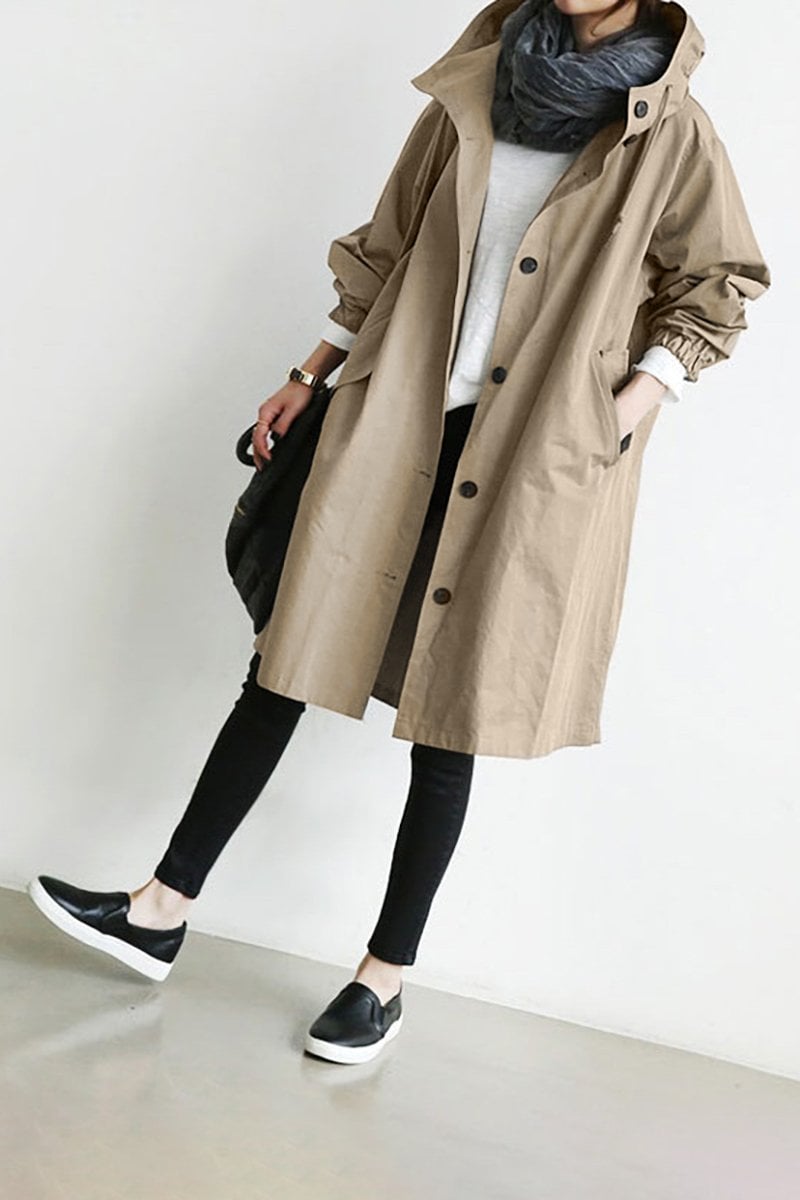 Rowana - Wasserdichter Damen-Trenchcoat mit Kapuze