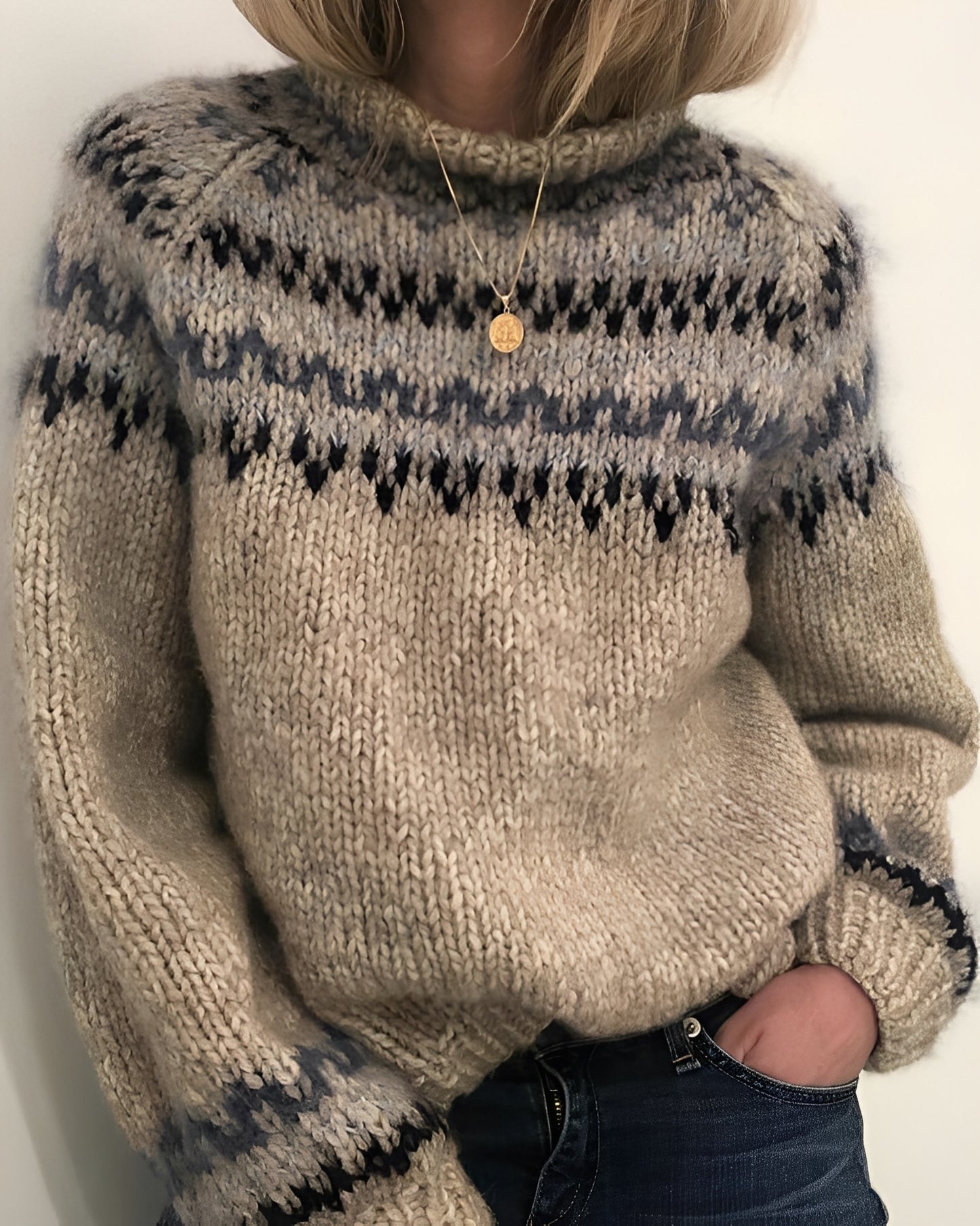 Karissa - Stilvoller, lockerer Pullover mit Print für Damen