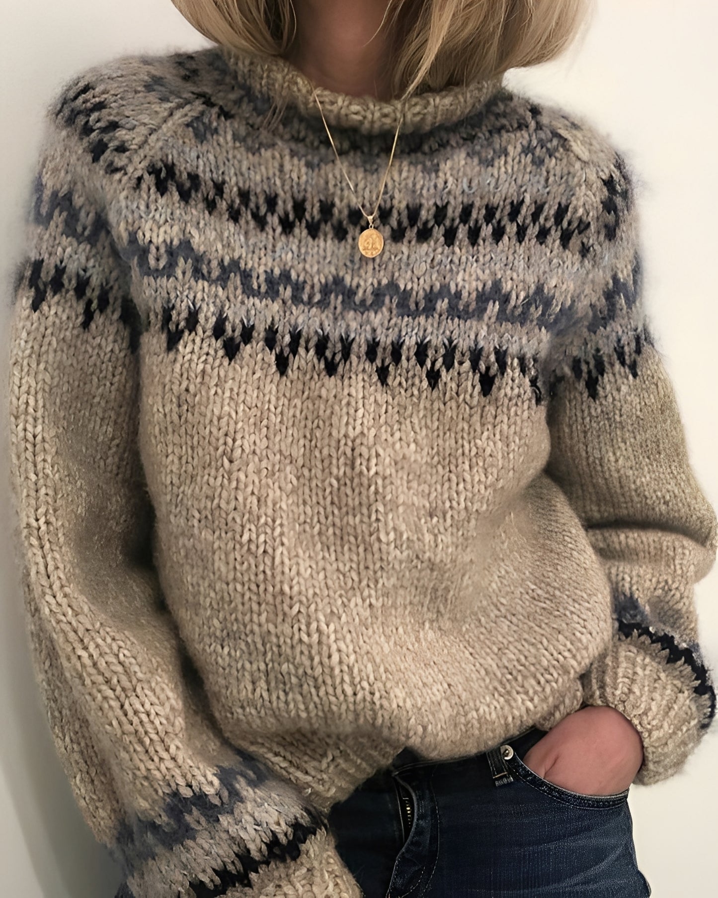 Gemma - Stilvoller Pullover mit hohem Kragen für Damen