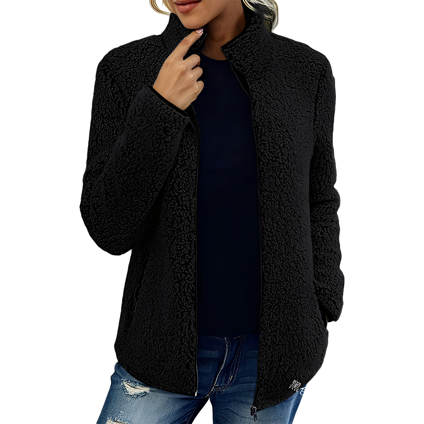 Alethea - Eleganter Fleece-Samtmantel für Damen