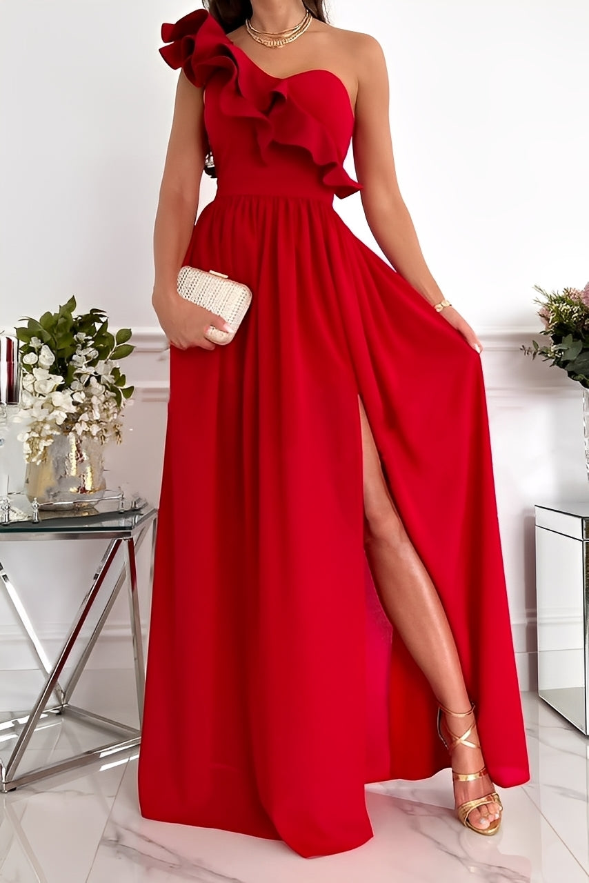 Tahlia - Elegantes schulterfreies Kleid mit Rüschen für Damen