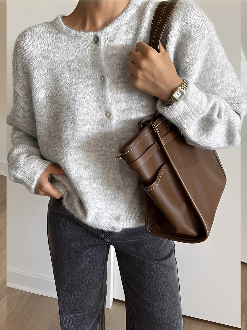 Rowena - Vintage-Wollmantel mit Knöpfen für Damen