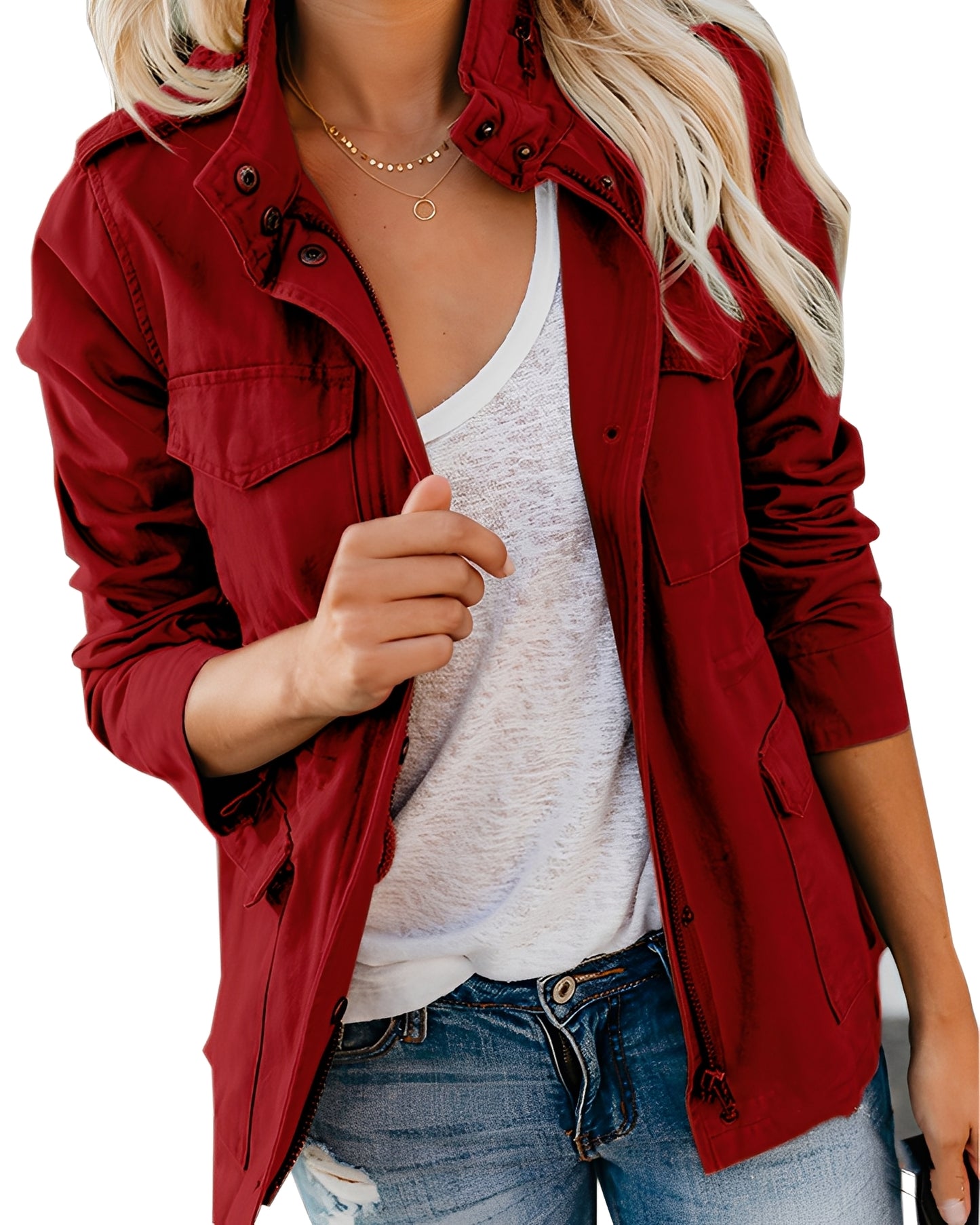 Rachyl - Lässige Jeansjacke mit Reißverschluss für Damen