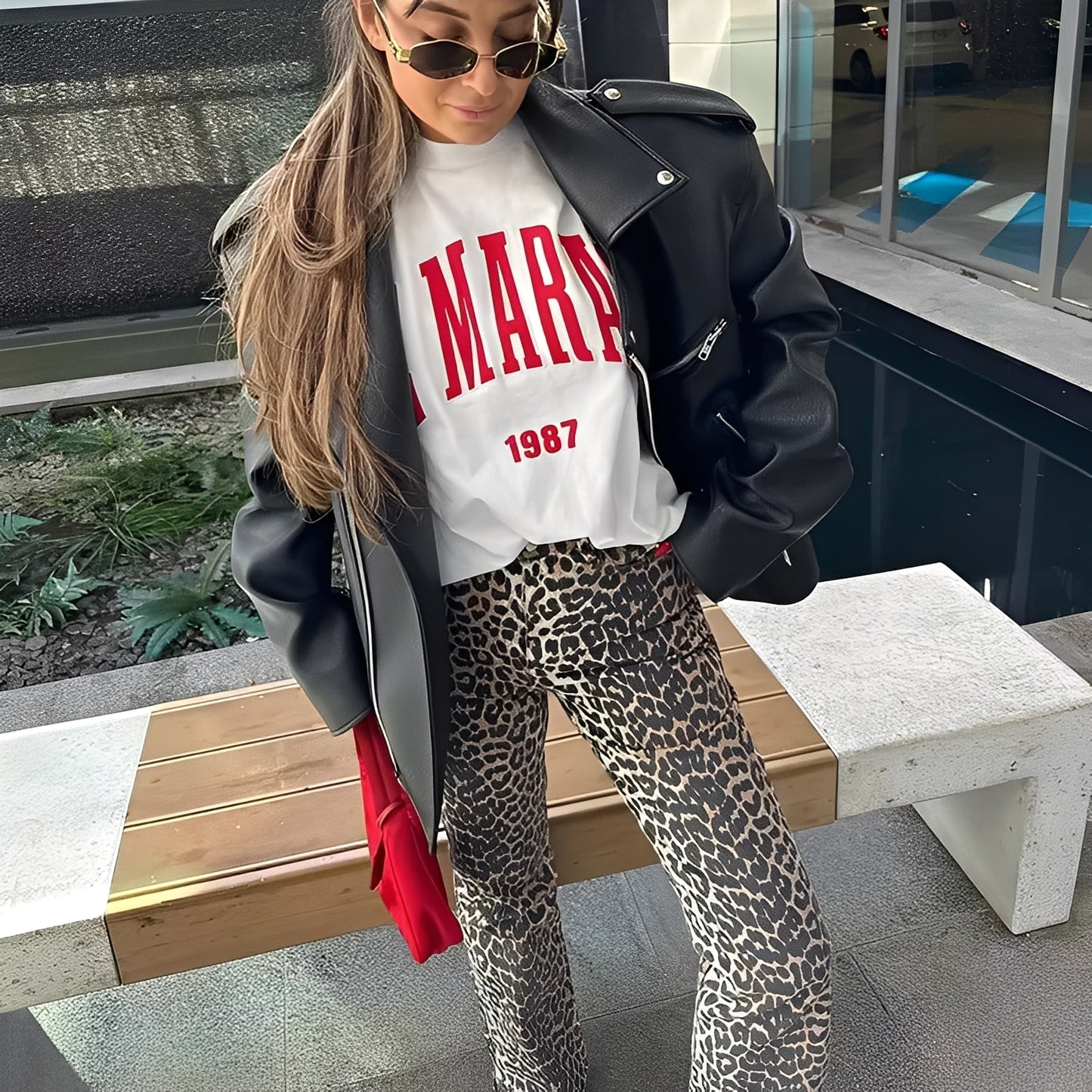 Rowanne - Klassische Hose mit weitem Bein und Print für Damen