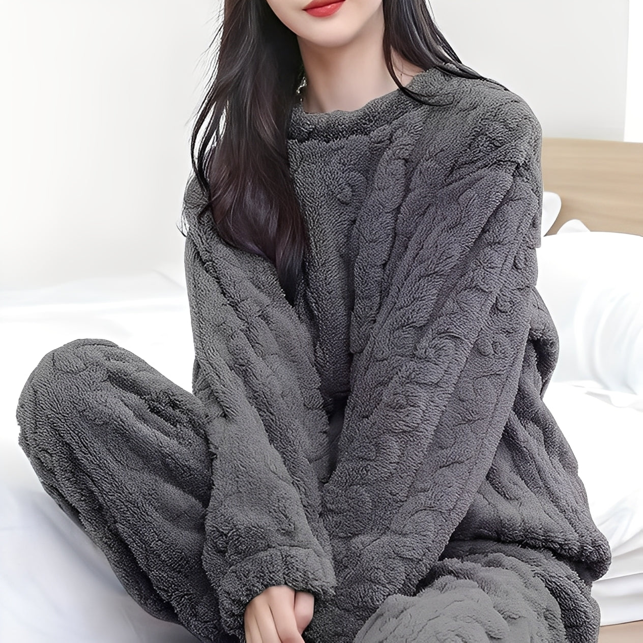 Kilie - Gemütliches, bequemes zweiteiliges Fleece-Set für Damen