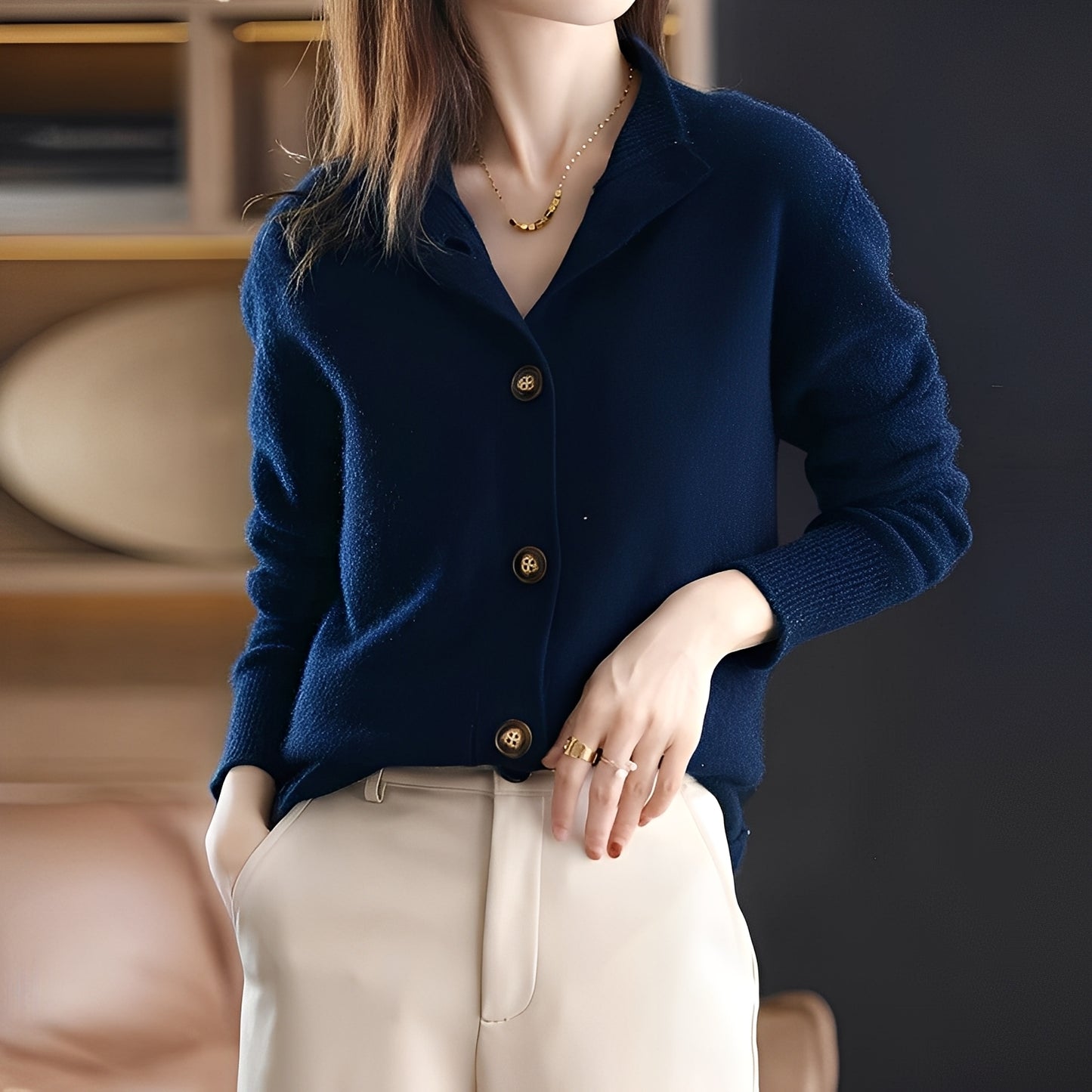 Adalynn - Eleganter, locker sitzender Cardigan mit Knöpfen für Damen