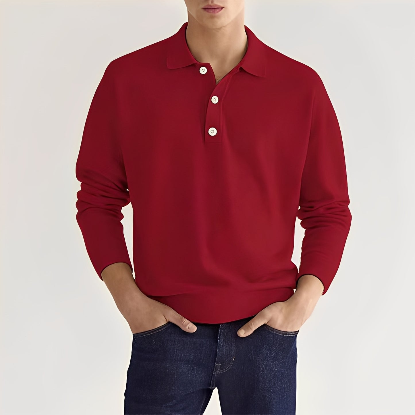 Zavier - Lässiges Langarm-Poloshirt für Herren