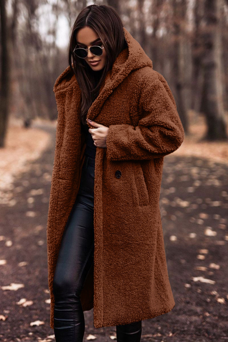 Yancy - Eleganter langer Plüschmantel für Damen