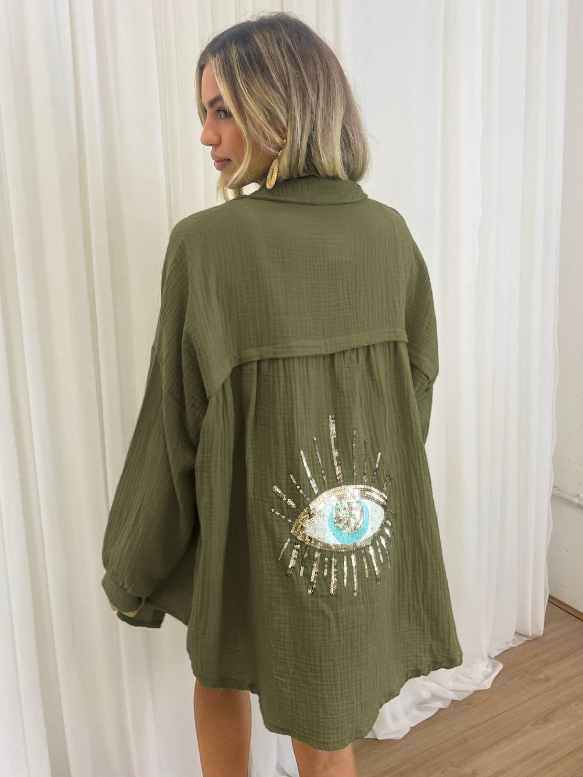 Giada – Bestickter Oversize-Kimono