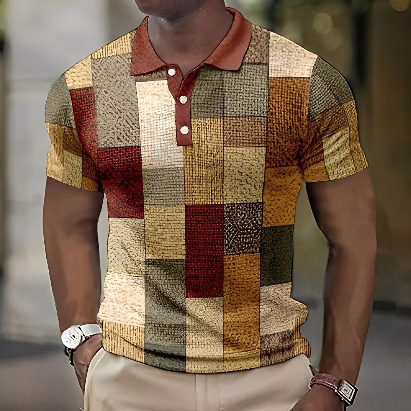 Reginald - Stilvolles mehrfarbiges Poloshirt für Herren