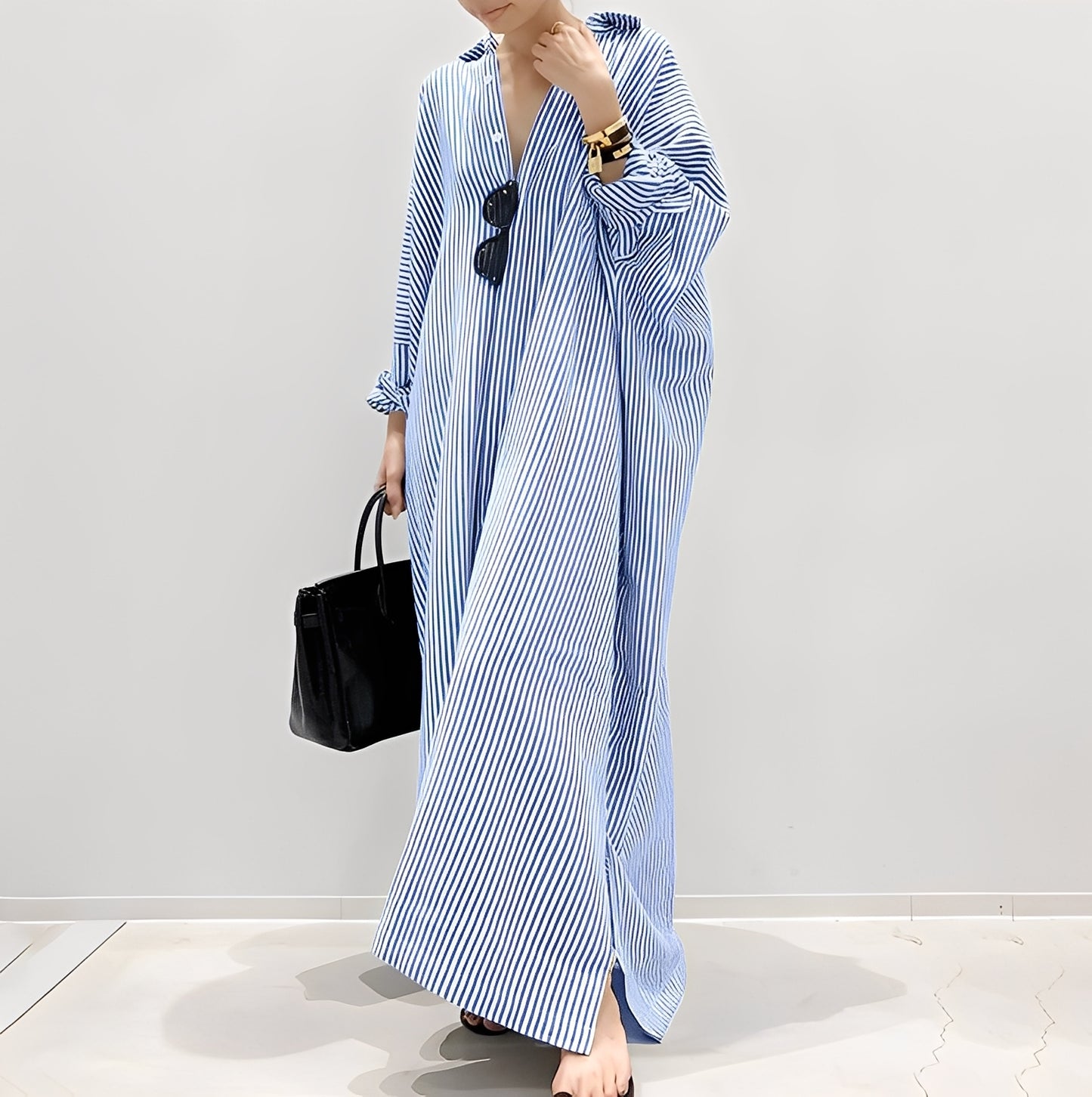 Davida - Lässiges gestreiftes Hemdkleid für Damen