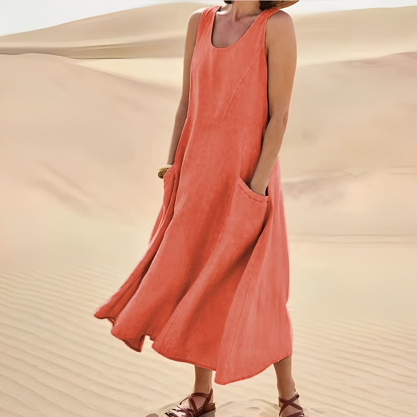 Melyssa - Weiches, ärmelloses langes Kleid für Damen