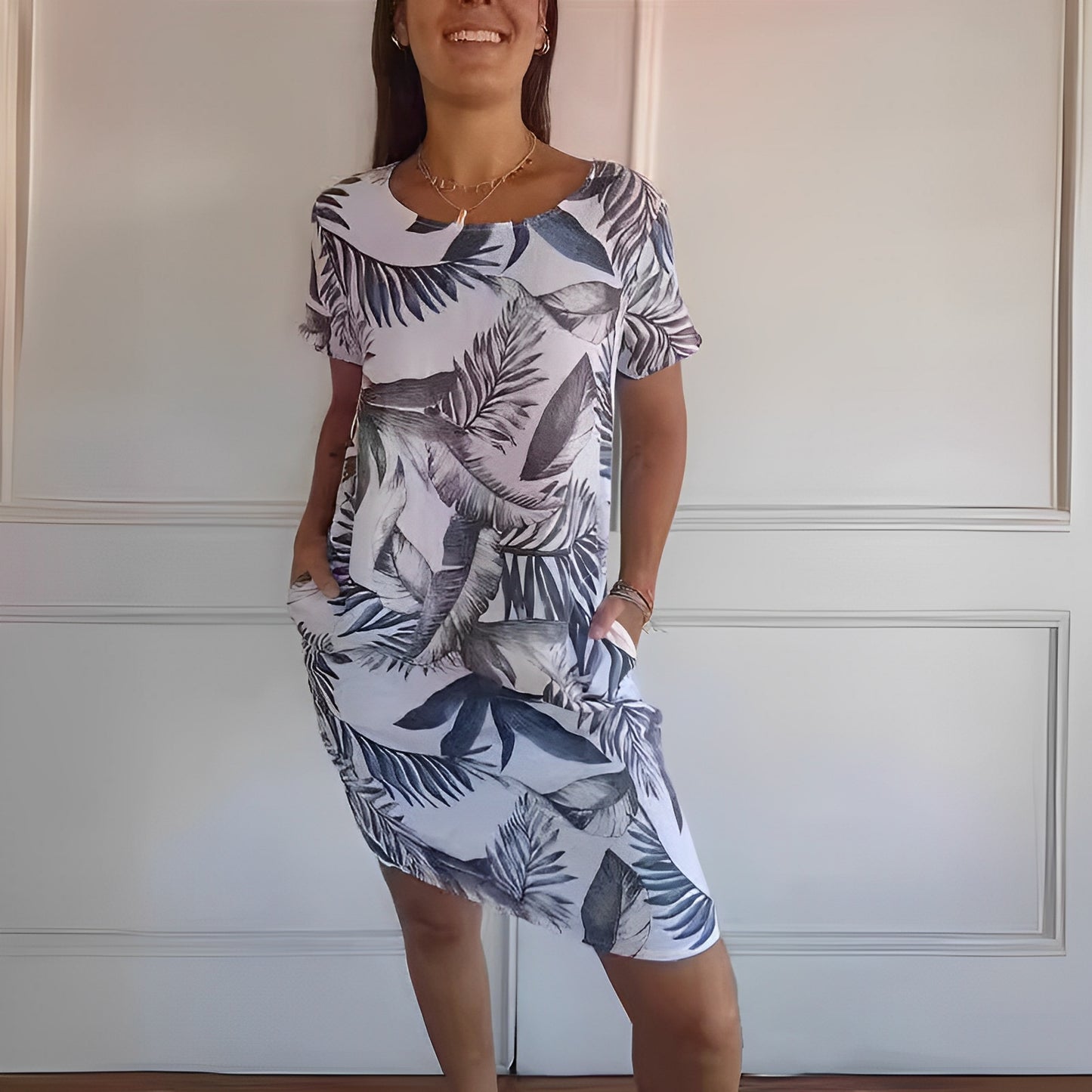 Jocelyn - Lässiges, lockeres Kleid mit Print für Damen