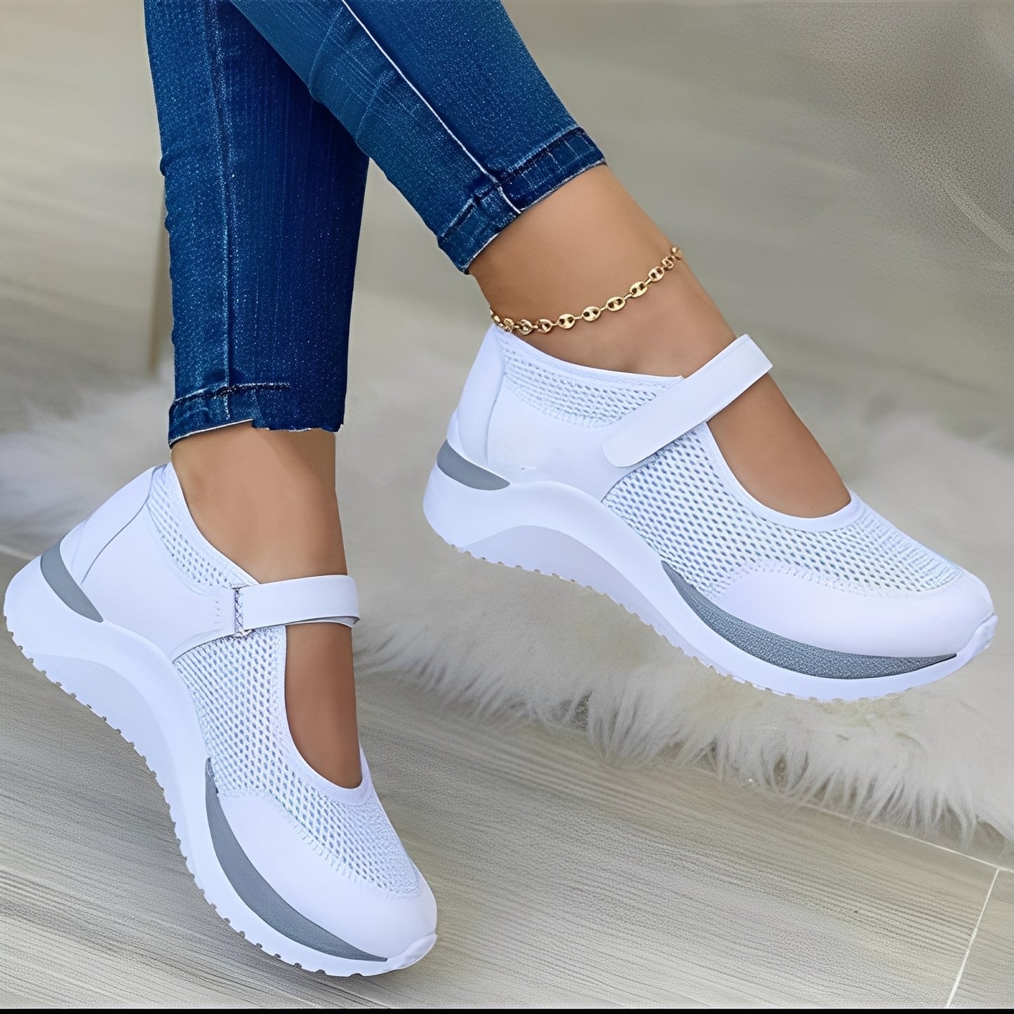 Nichola - Stilvolle Riemchensandalen aus Mesh für Damen