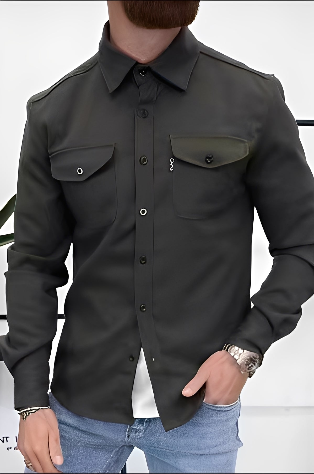 David - Lässiges Hemd mit Taschen für Herren