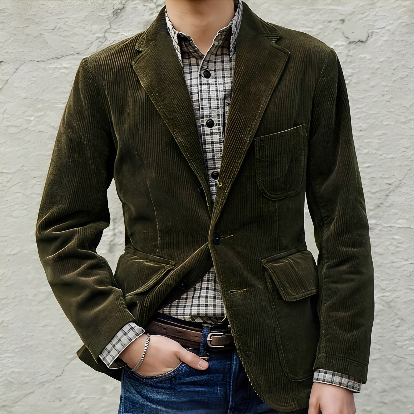Dalton - Lässige Wolljacke mit Taschen für Herren