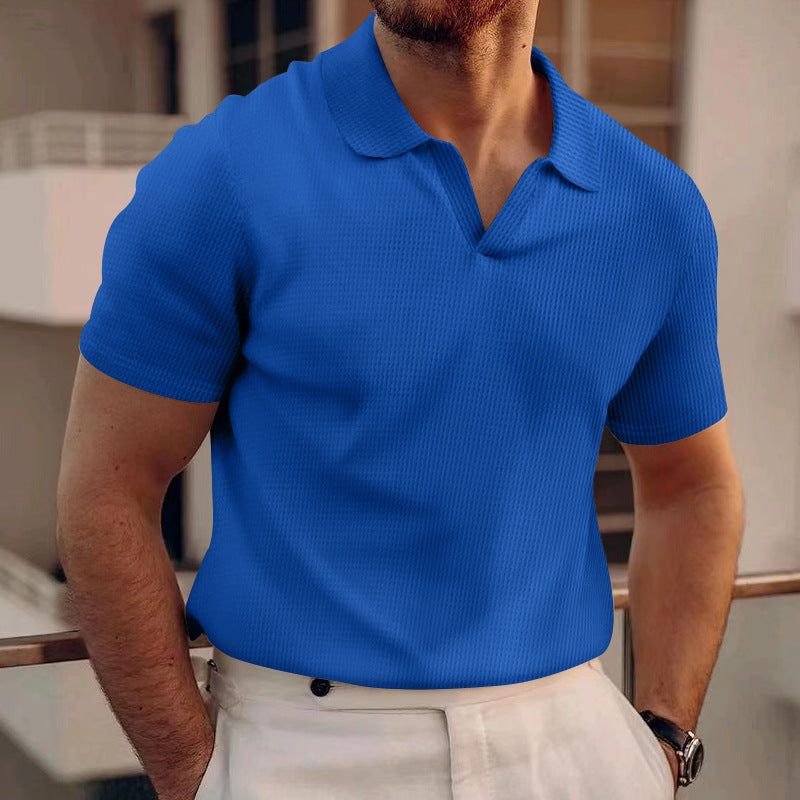 David - Schlichtes Waffel-Poloshirt für Herren