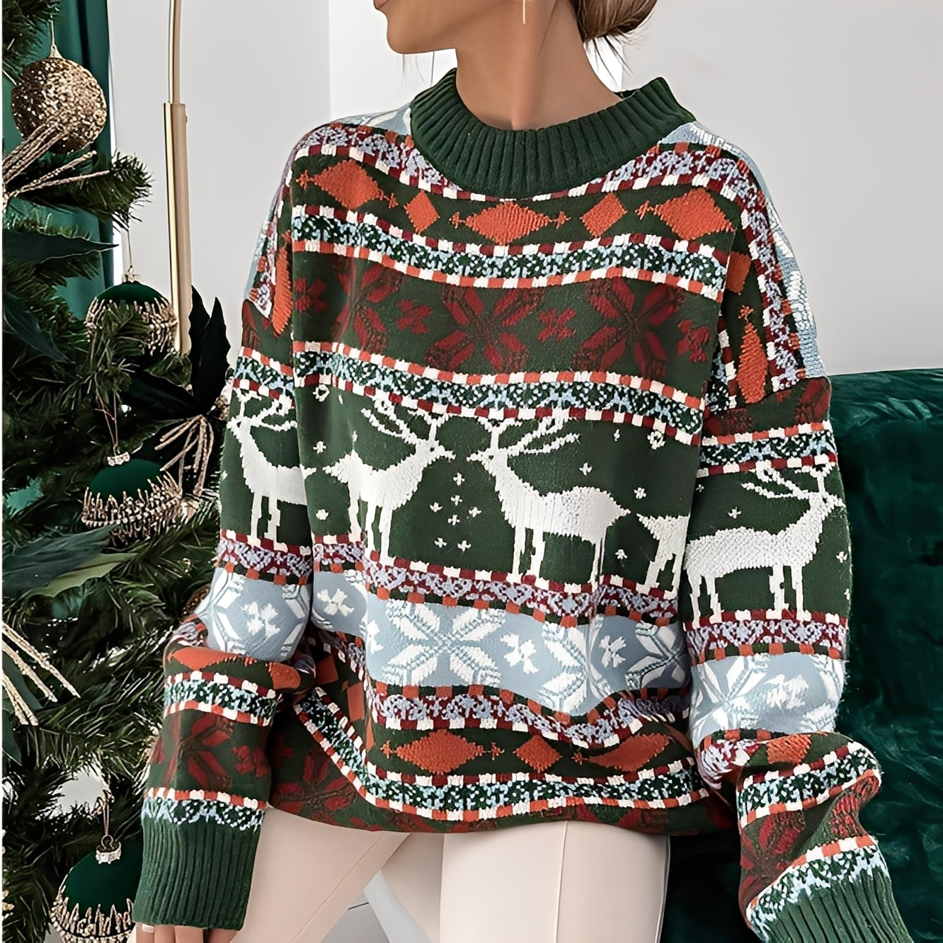 Rosemary - Stilvoller, warmer Weihnachtspullover für Damen