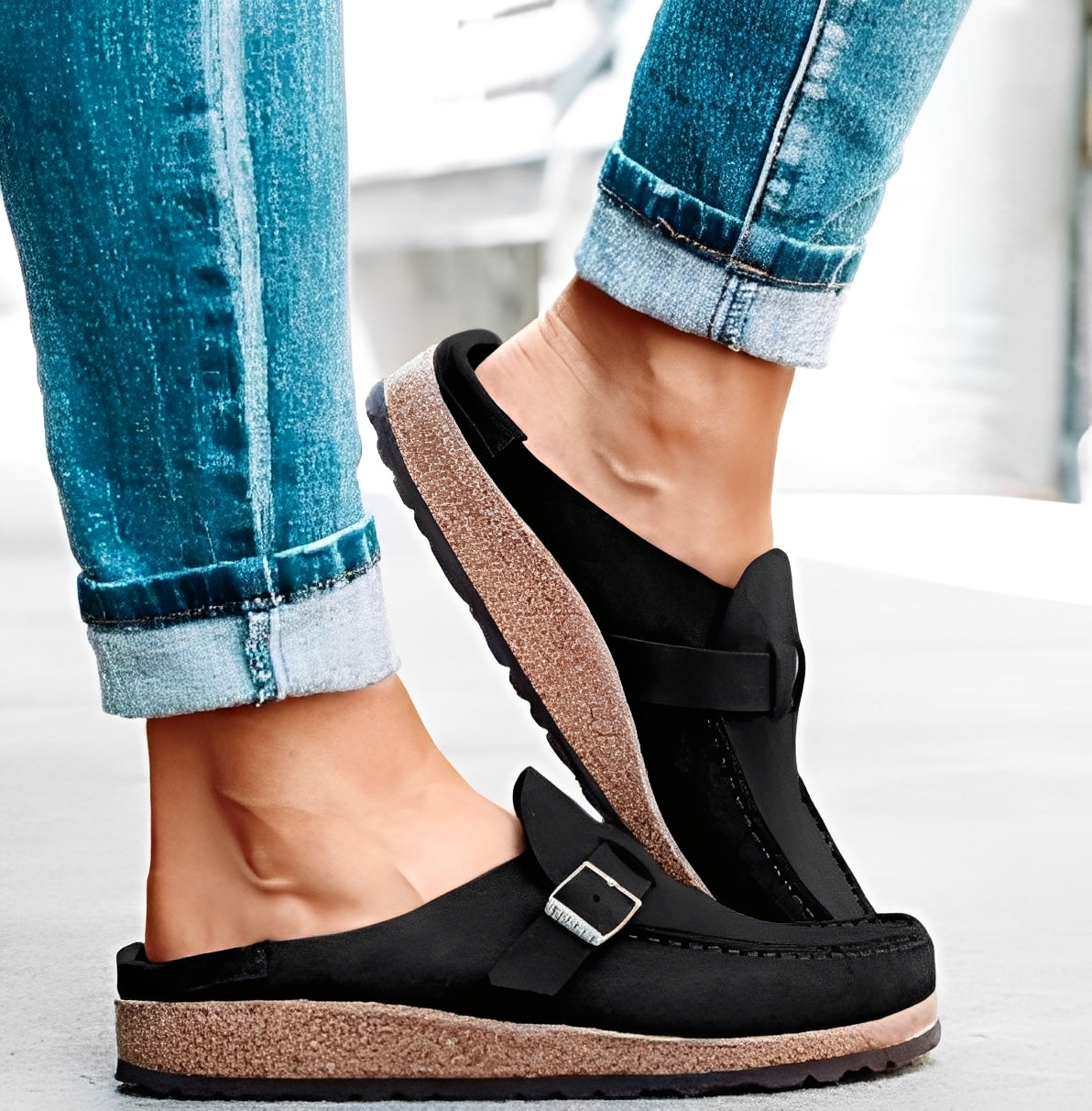 Briana - Bequeme Slip-On-Sandalen mit Schnalle für Damen