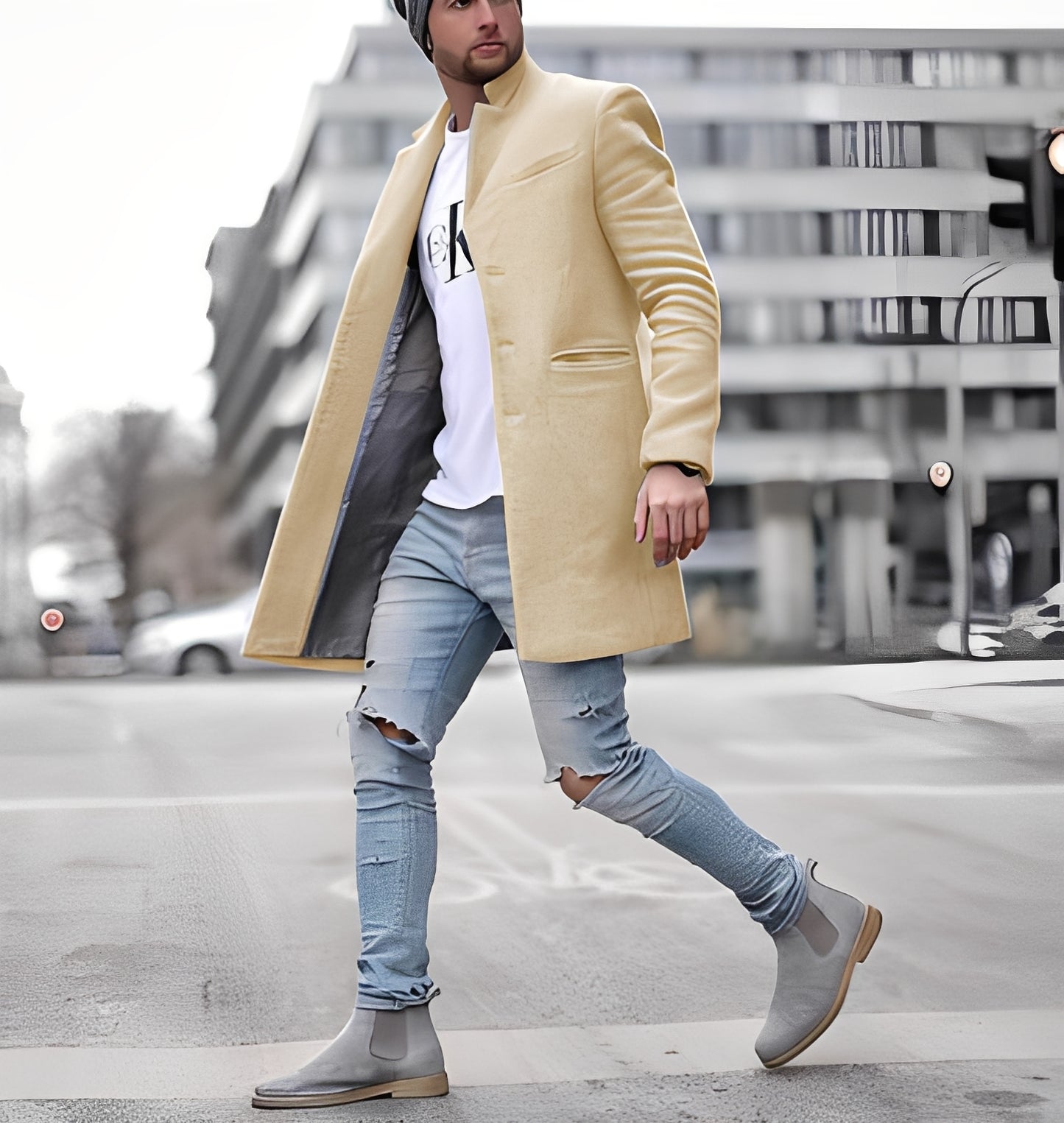 Cordell - Lässiger langer Wollmantel für Herren