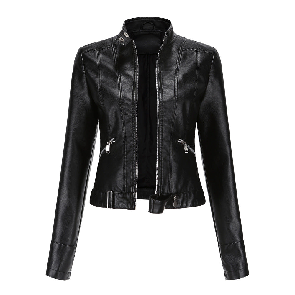 Madeline - Stilvolle Lederjacke mit Stehkragen für Damen