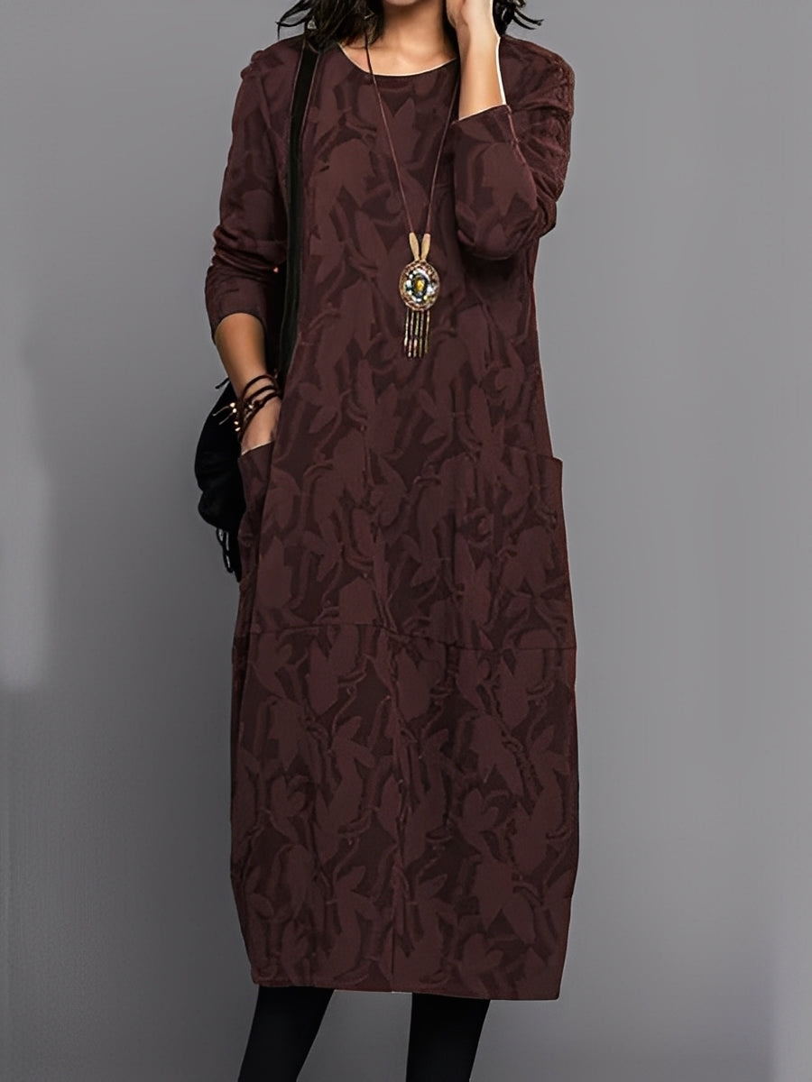 Kadence - Stilvolles Langarmkleid mit Print für Damen