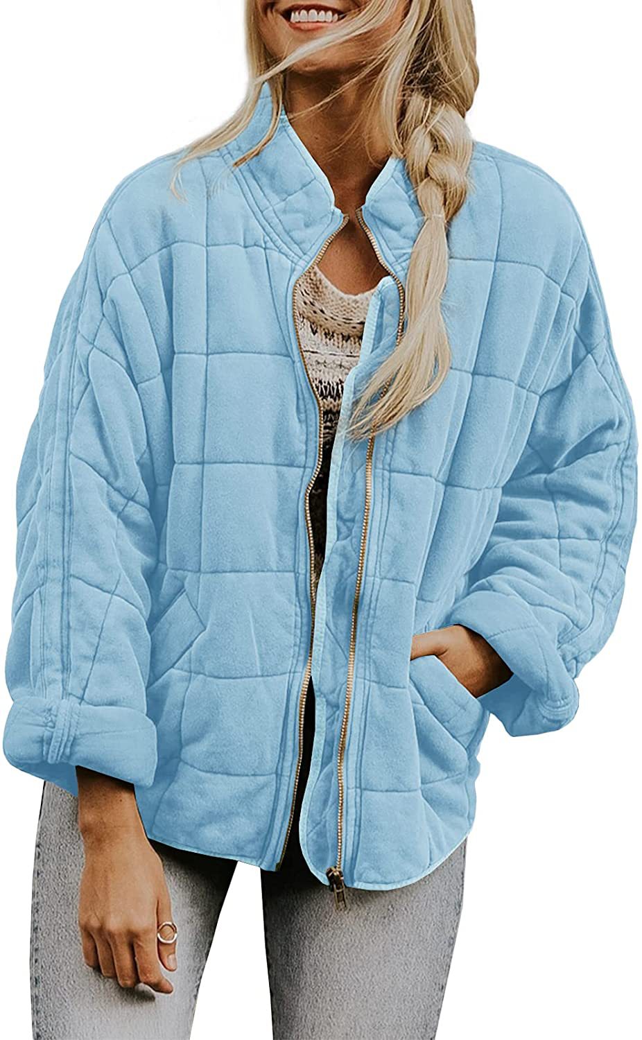Wenona - Warme Karojacke mit Taschen für Damen