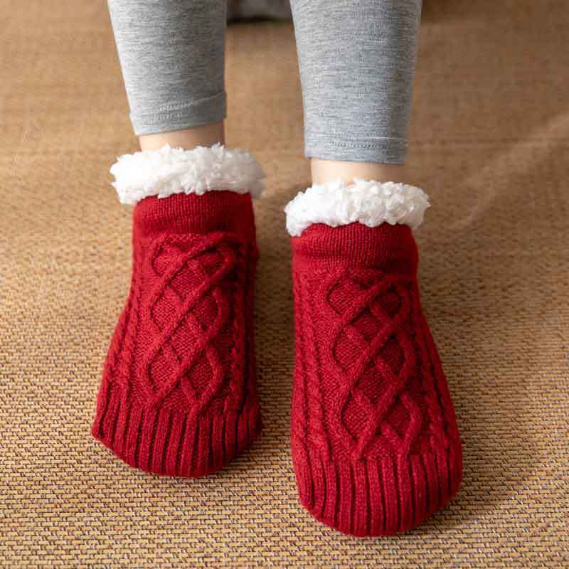 Raquel - Warme, rutschfeste Plüschsocken für Damen für den Winter