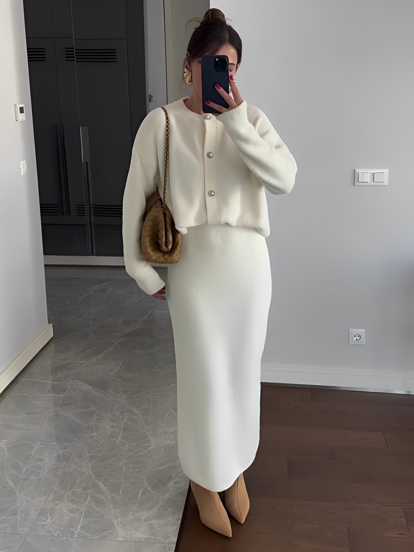 Cecilia - Elegantes Set aus Strickjacke und Rock für Damen