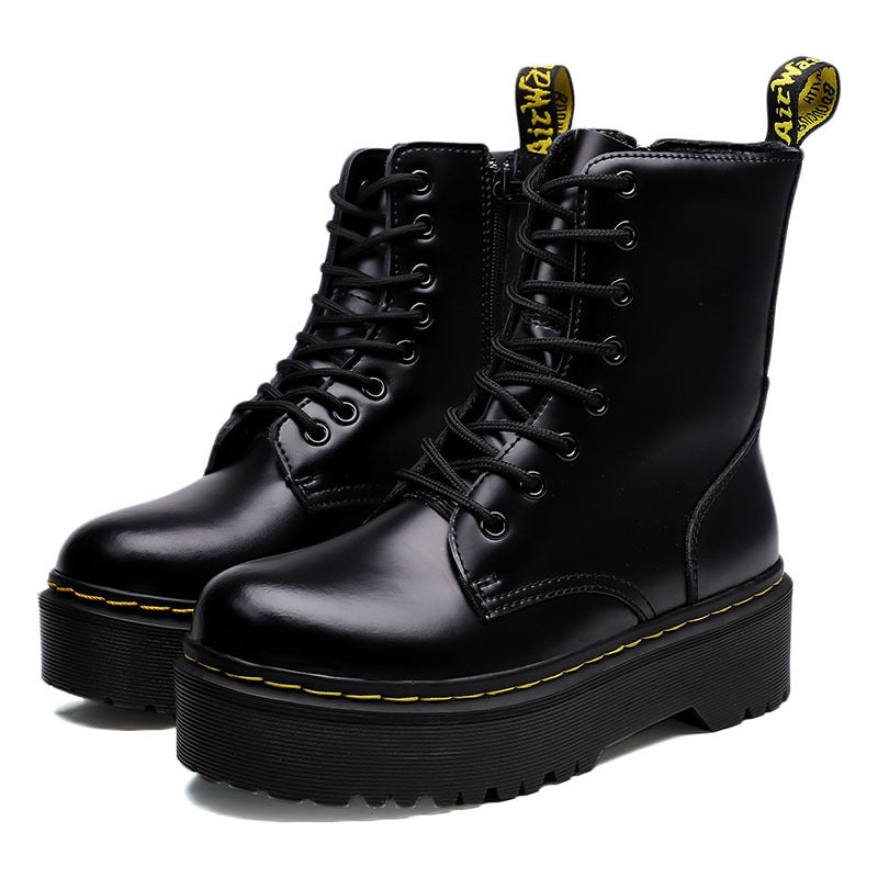 Miriam - Stylische Lederstiefel mit dicker Sohle für Frauen