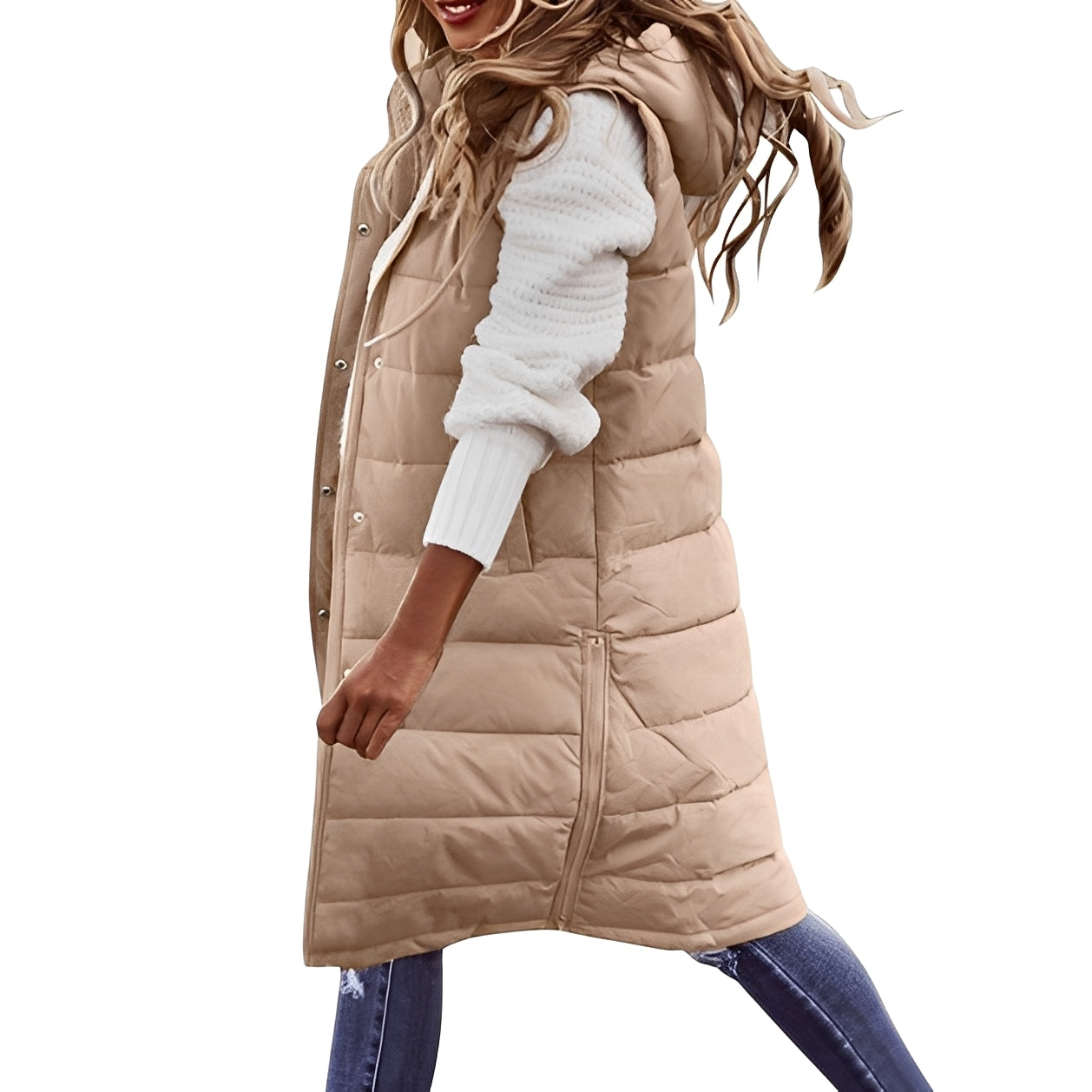 Brenna - Elegante lange Daunenjacke für Damen