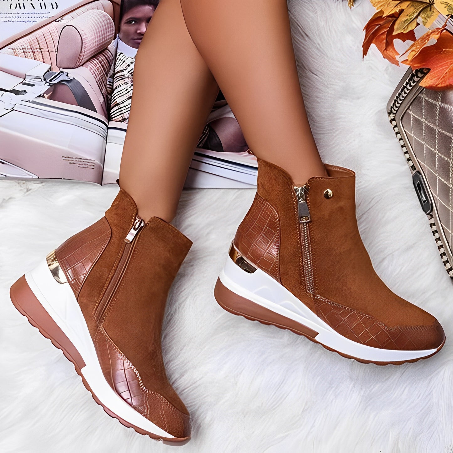 Deonne - Lässige orthopädische Keilstiefel für Damen