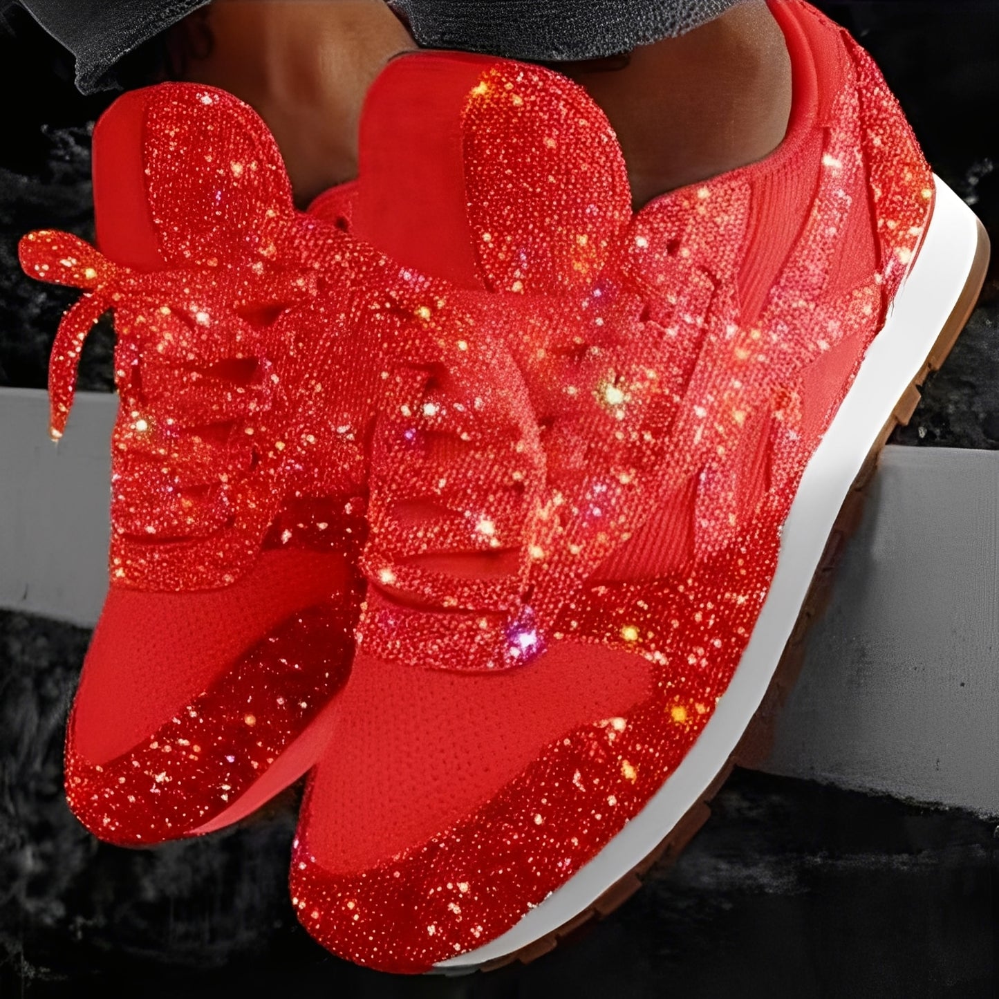 Kaycee - Glitzernde, lässige Muffin-Sneaker für Damen