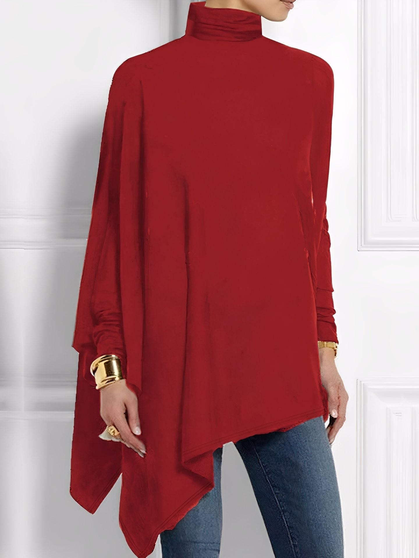 Kalysta - Stilvolles asymmetrisches Fleece-Oberteil für Damen
