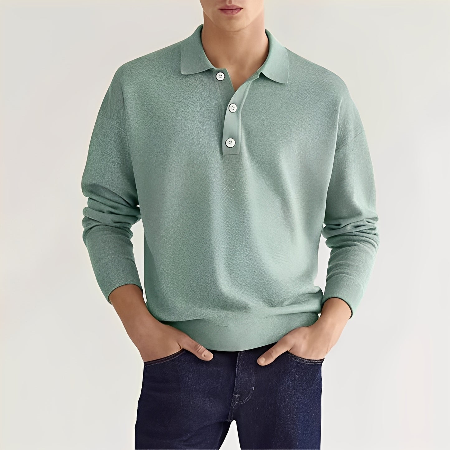 Zavier - Lässiges Langarm-Poloshirt für Herren