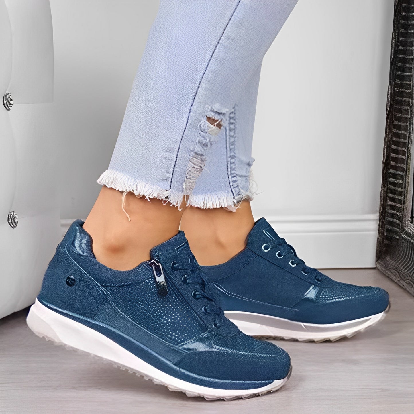 Luna - Lässige Sneaker mit seitlichem Reißverschluss für Damen