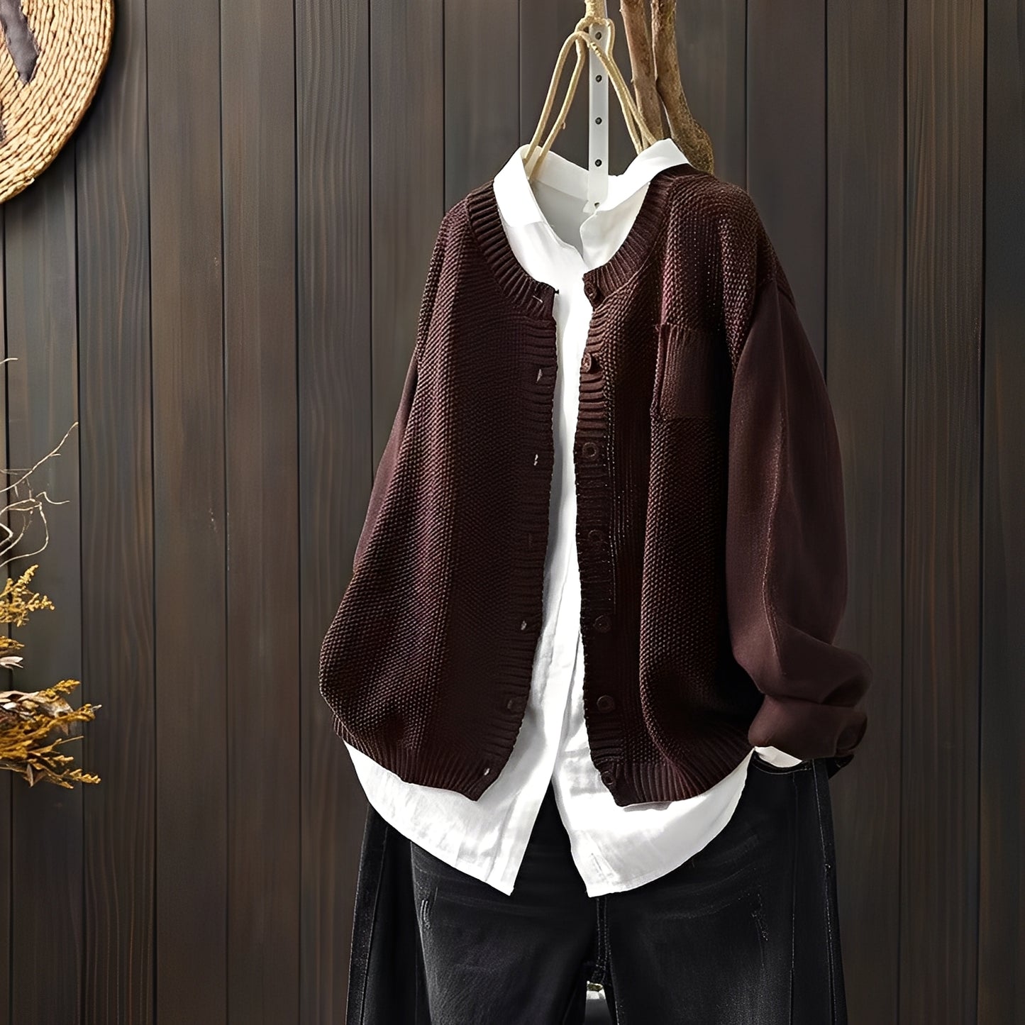Shanon - Klassische, locker geschnittene Strickjacke für Damen