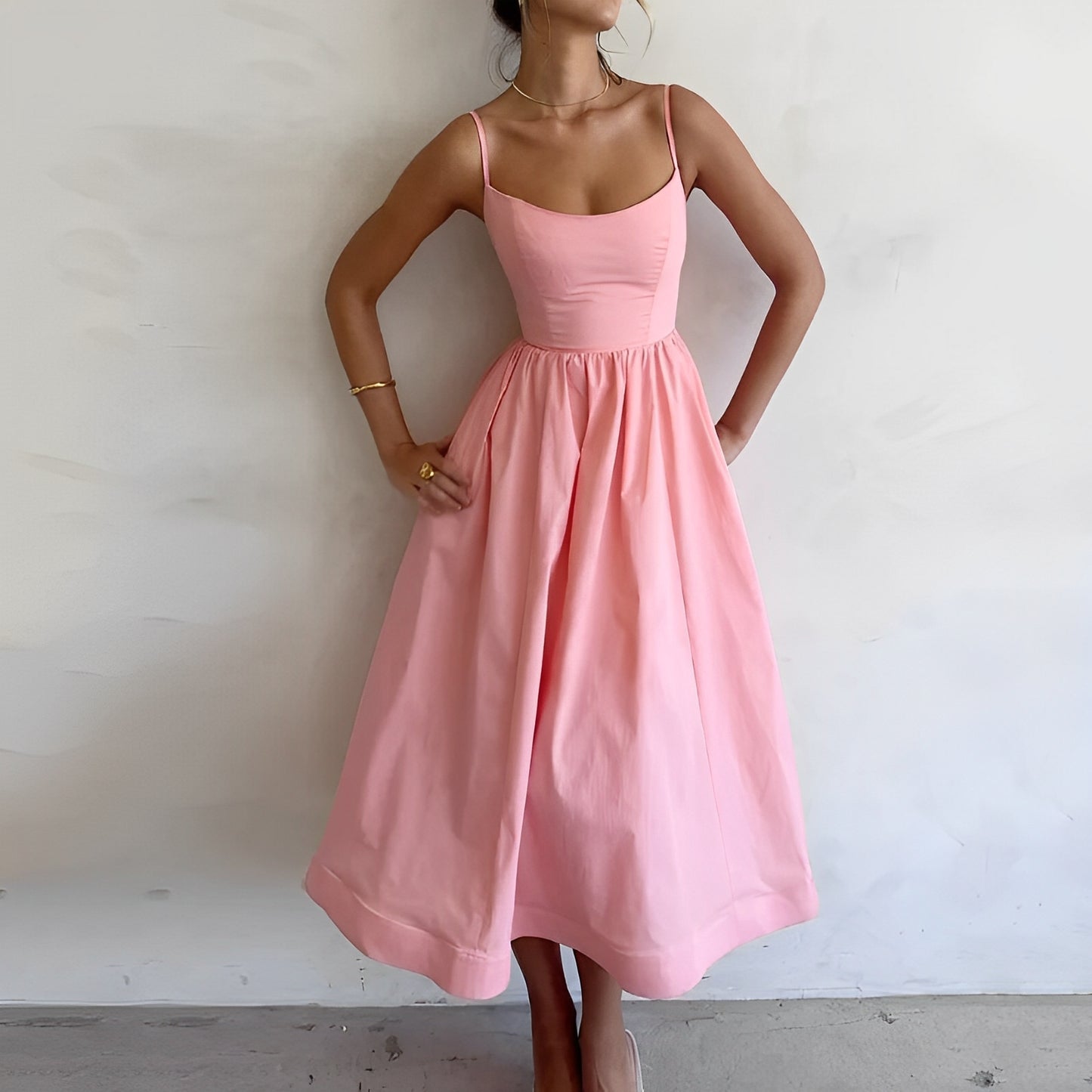 Selena - Fließendes Midikleid für Damen für den Weg zur Arbeit