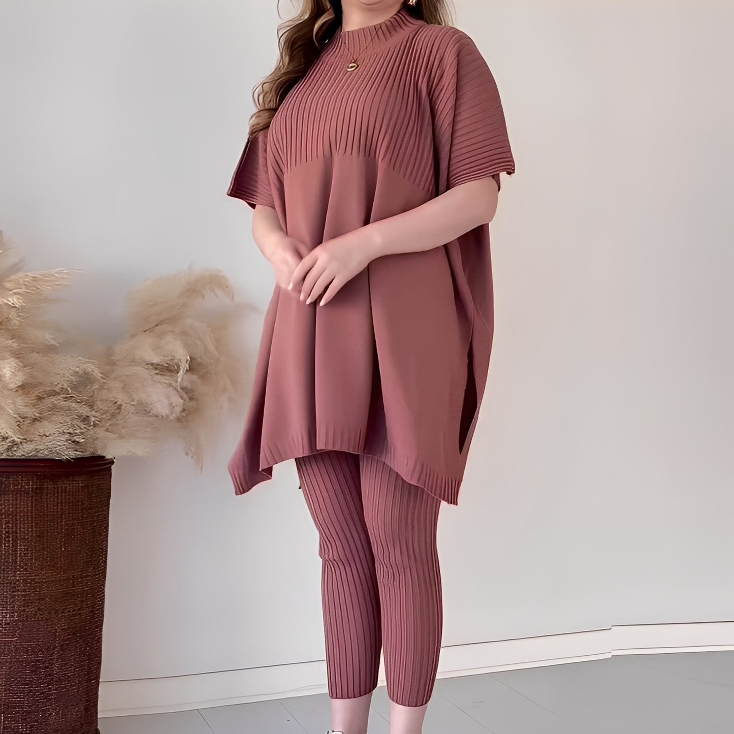 Roxanna - Lässiges, locker sitzendes zweiteiliges Strick-Set für Damen