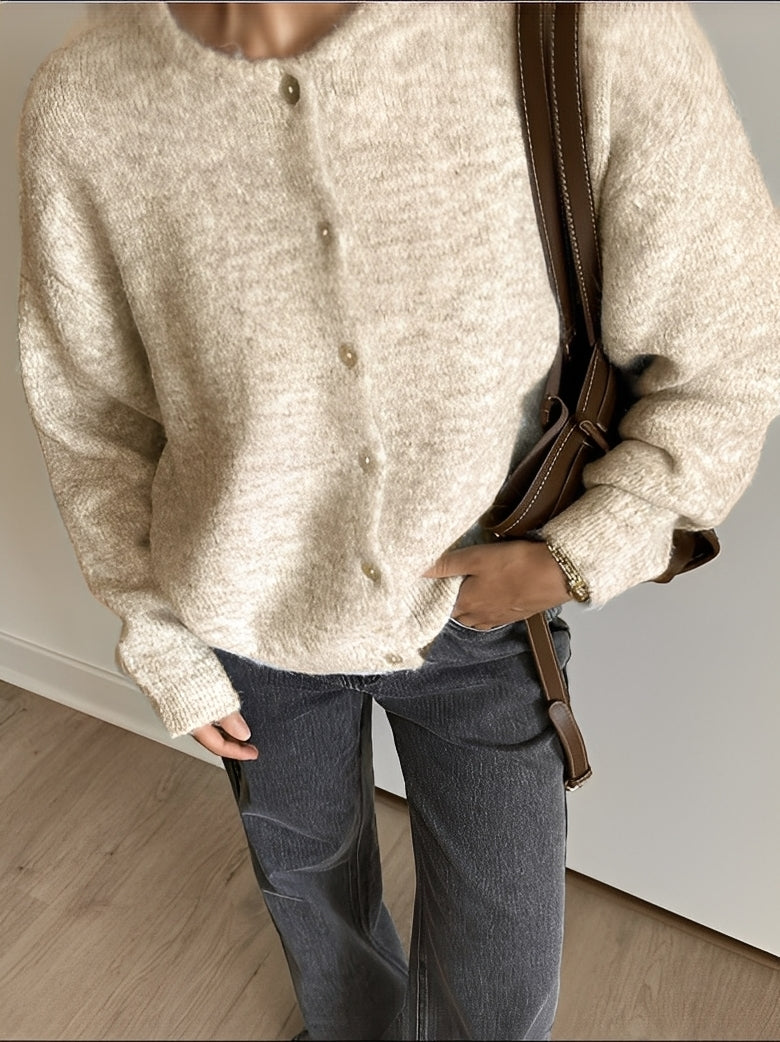 Rowena - Vintage-Wollmantel mit Knöpfen für Damen